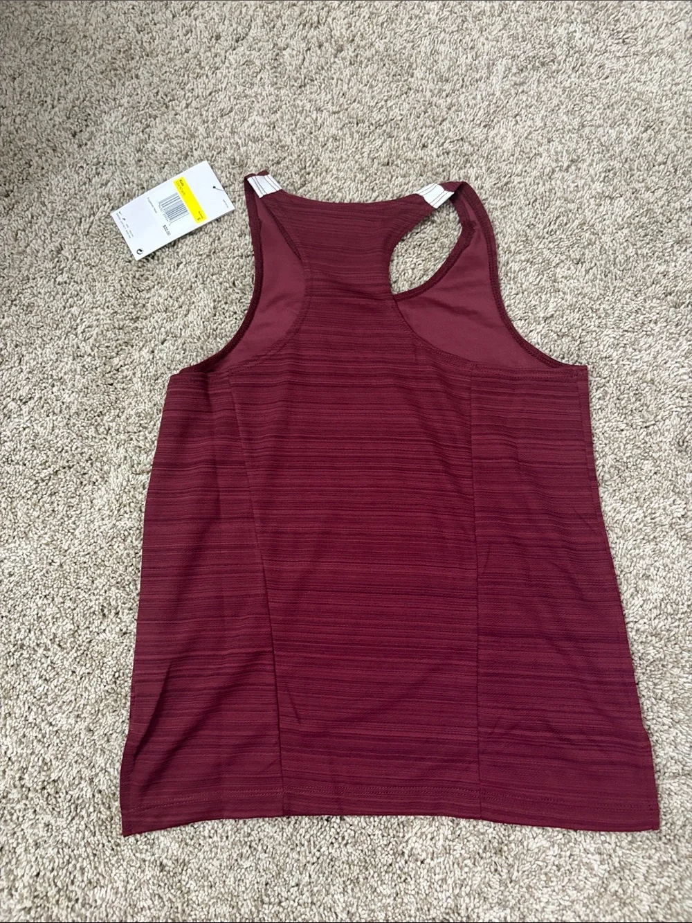 Nike Kids Burgundy Racerback Tank Top with White Swoosh